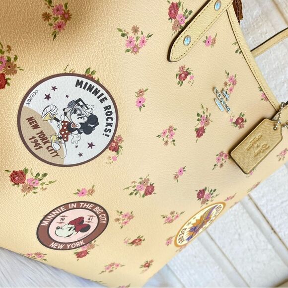NWT | COACH Disney Mickey Floral Reversible Tote + Pouch + Wallet Ava City Metro - Picture 8 of 11
